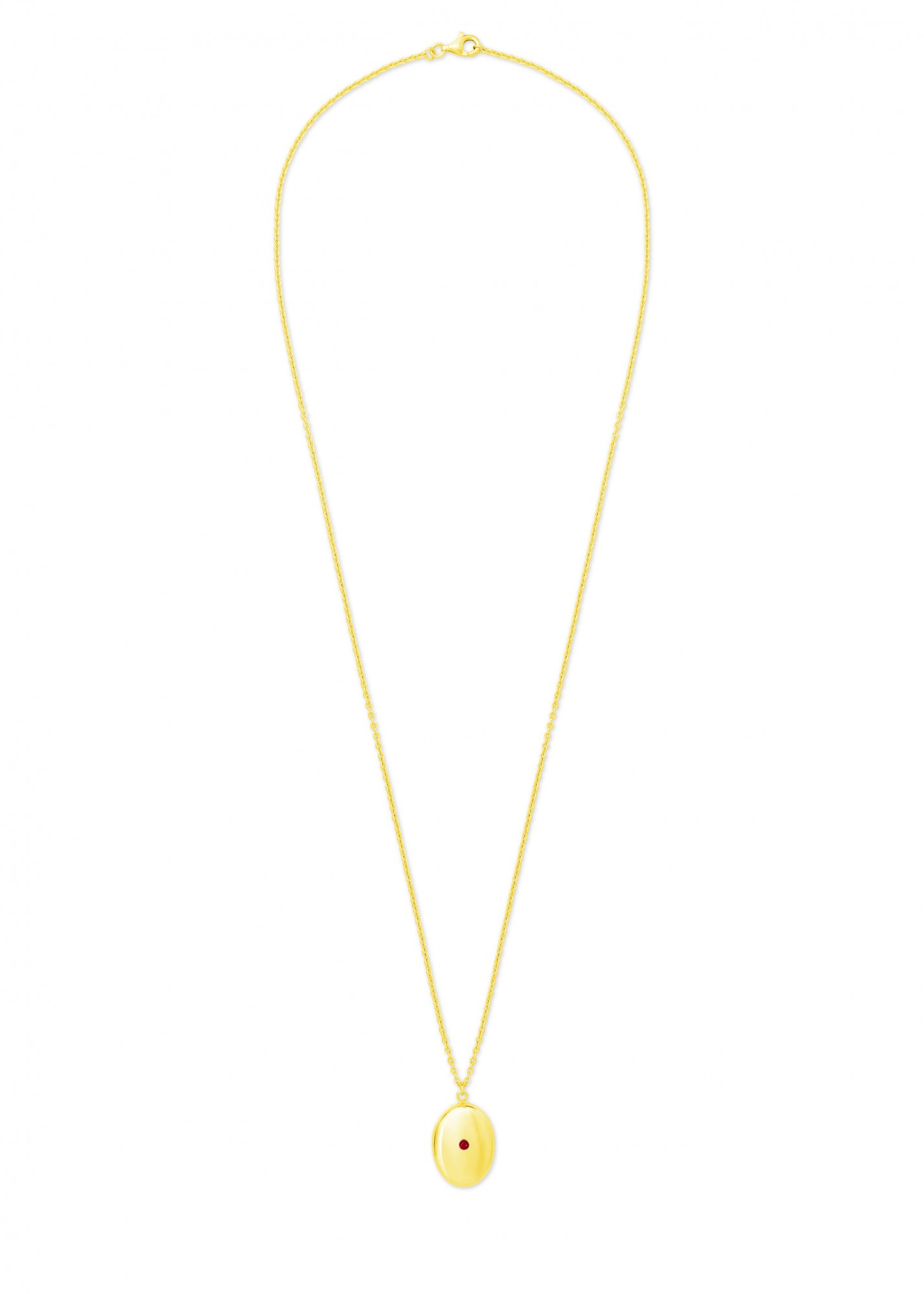 Anya Locket Necklace, Ruby (Personalize)