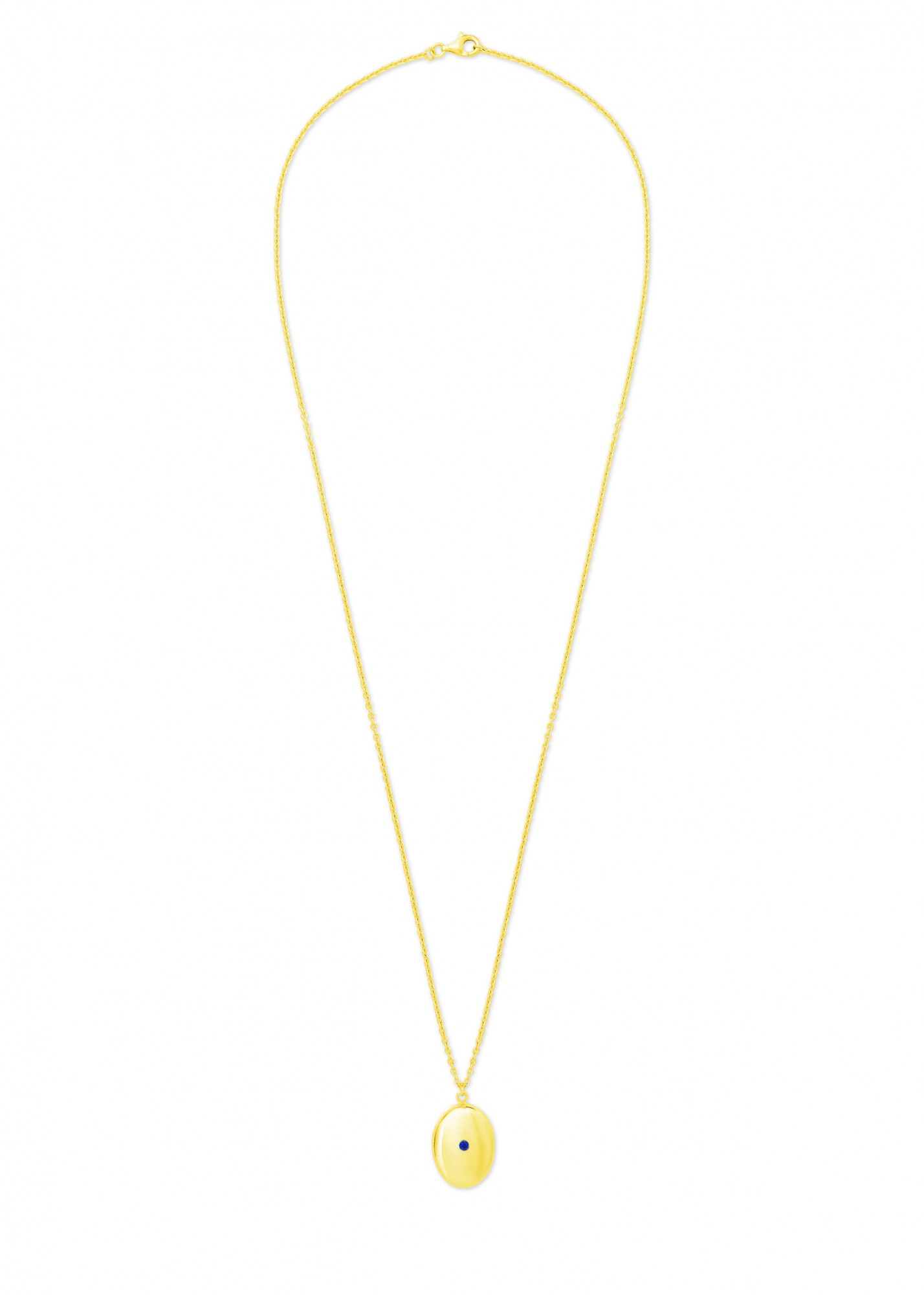 Anya Locket Necklace, Blue Sapphire (Personalize)