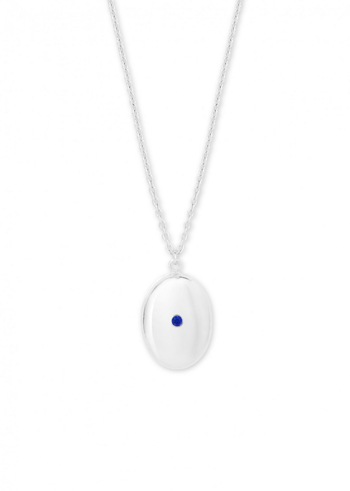 Anya Locket Necklace, Blue Sapphire (Personalize)