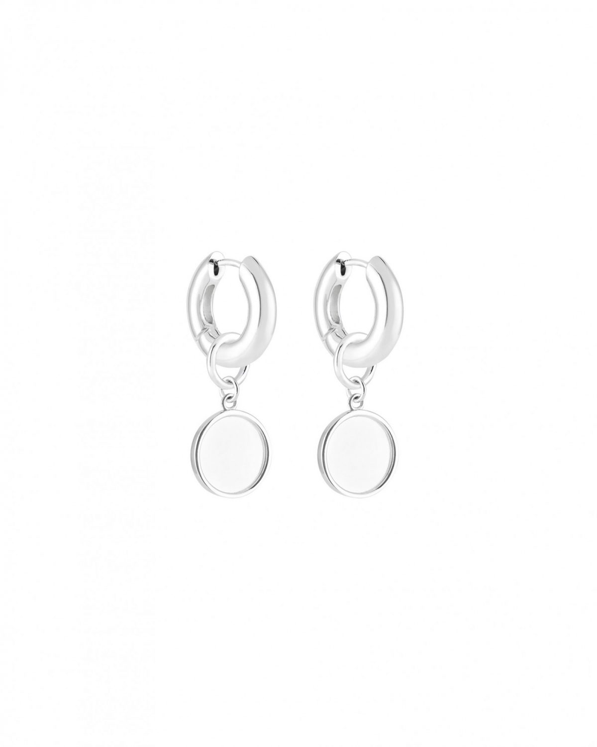 Circle Charm Hoops