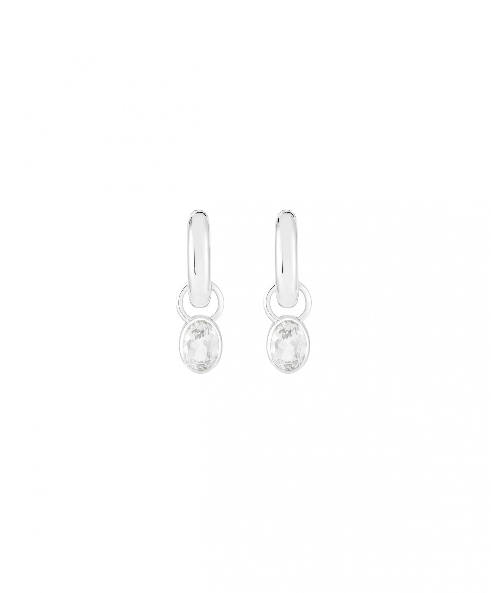 Ying Charm Hoops, White Sapphires