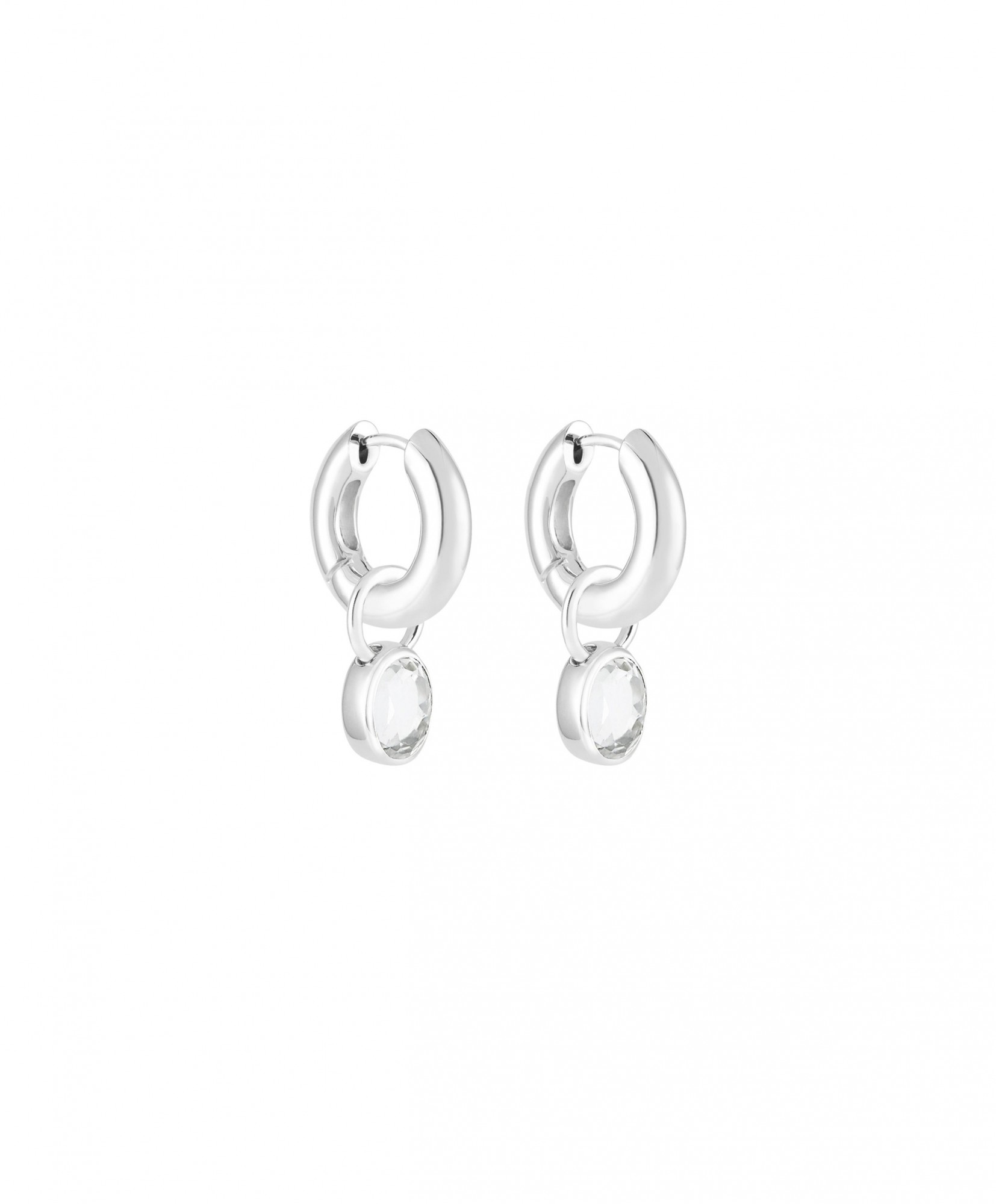 Ying Charm Hoops, White Sapphires