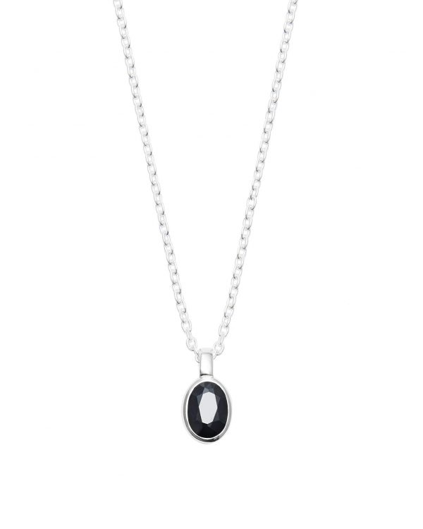 Ying Pendant Necklace, Black Sapphire