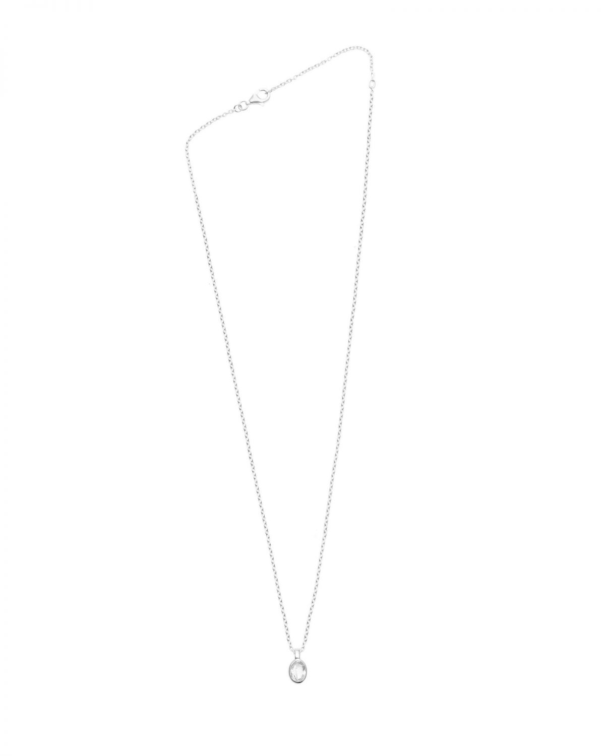 Ying Pendant Necklace, White Sapphire