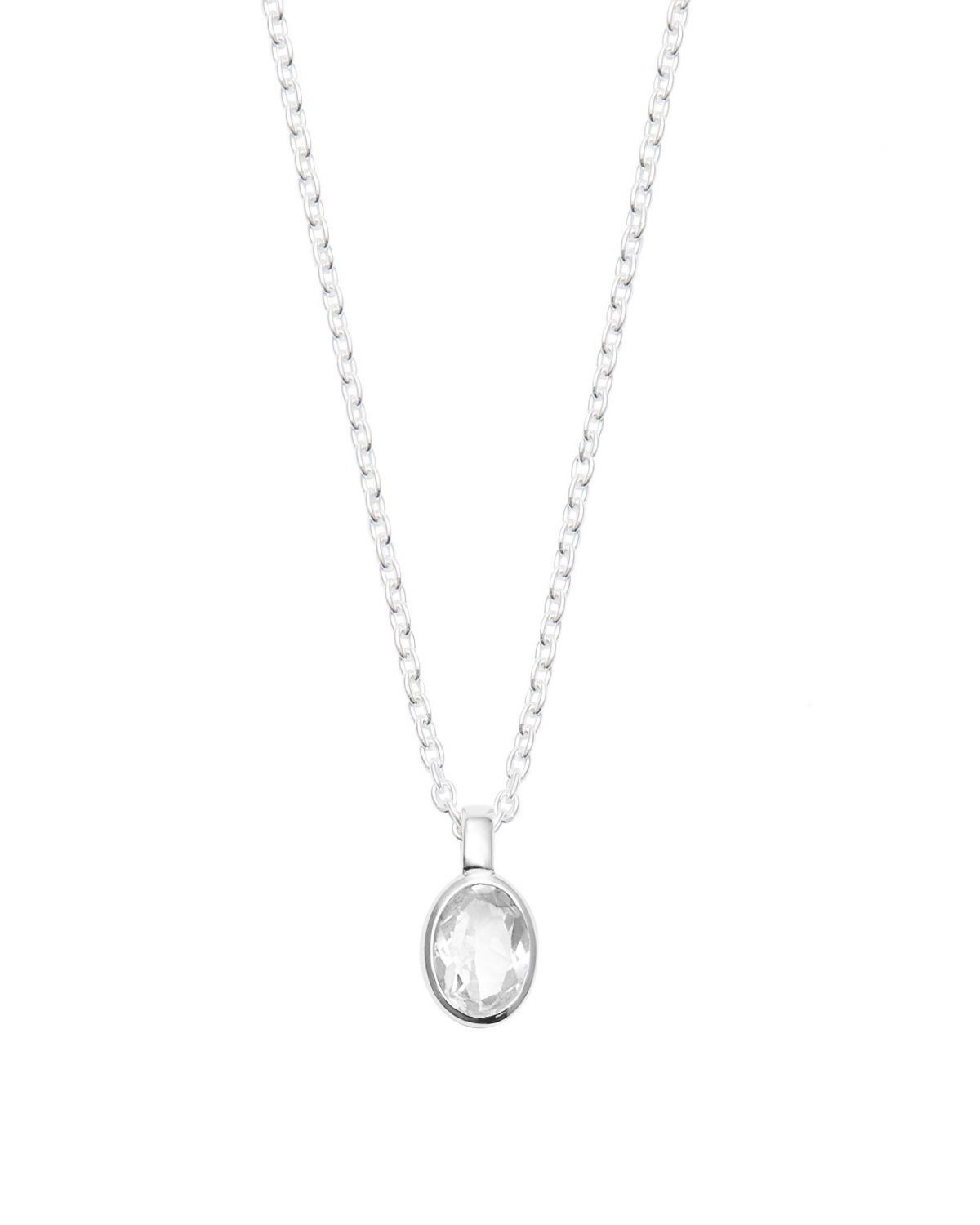 Ying Pendant Necklace, White Sapphire