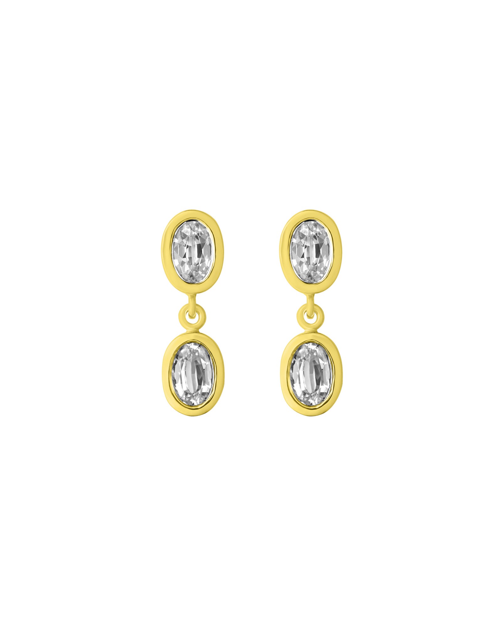 Baby Duo Ying Earrings, White Sapphires 4 Baby Duo Ying Earrings, White Sapphires