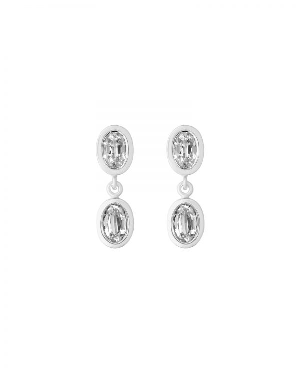 Baby Duo Ying Earrings, White Sapphires