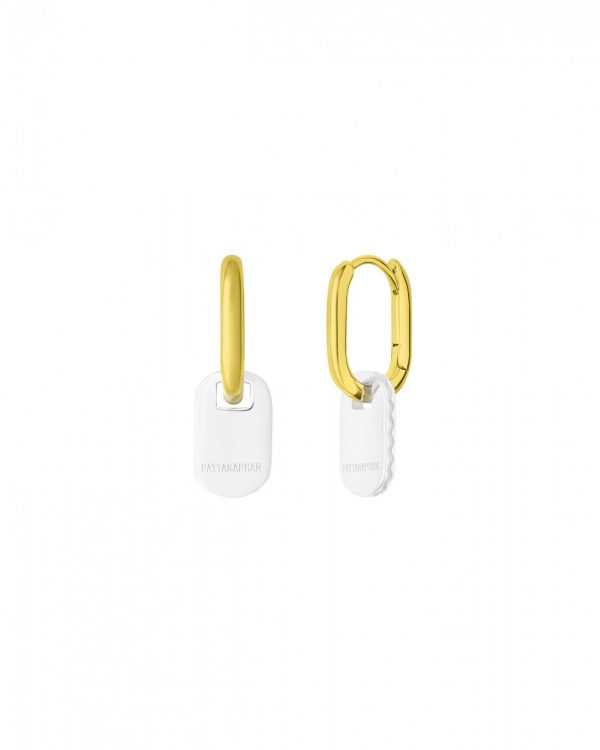 Two-Tone Baby ID Hoops (Gold Hoops)