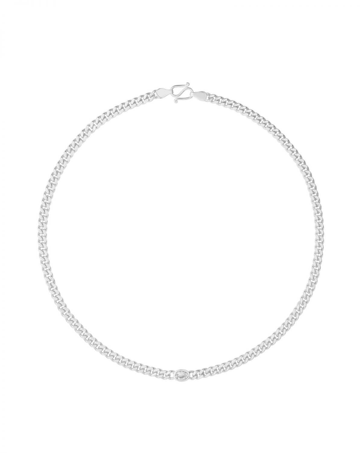 Baby Ying Necklace, White Sapphire