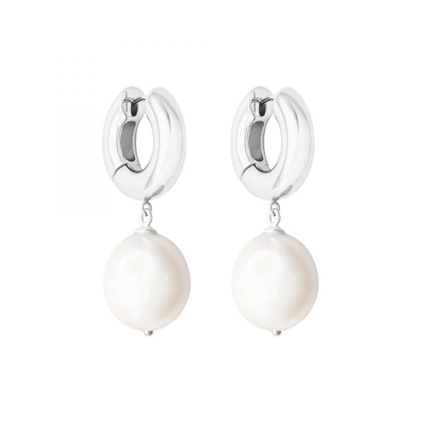 Chunky Cycle Pearl Hoops