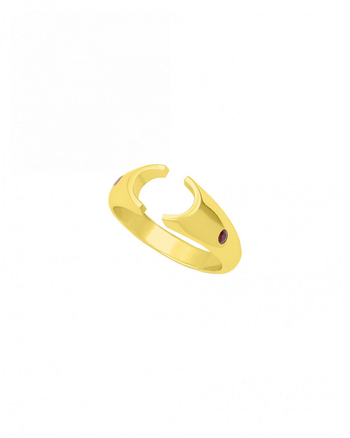 Stoned Anti Signet Ring