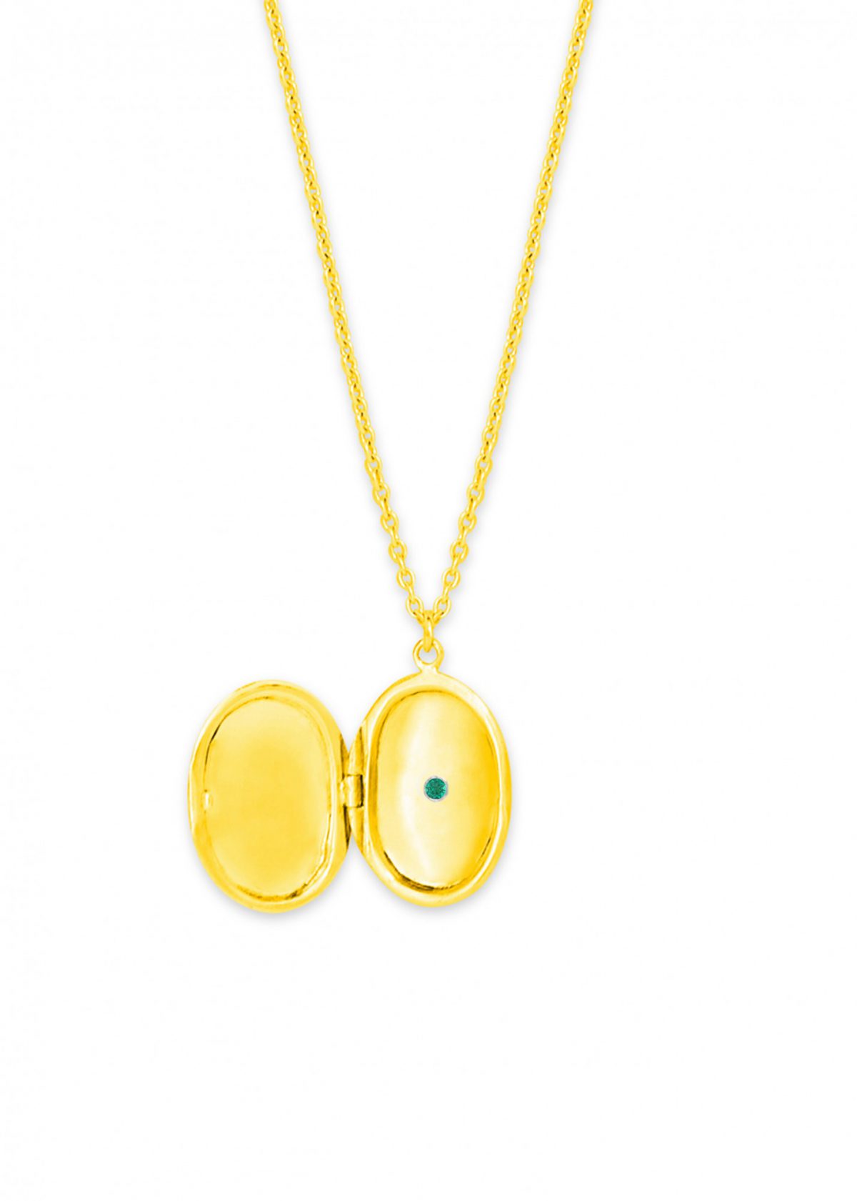 Pritsana Locket Necklace, Emerald (Personalize)