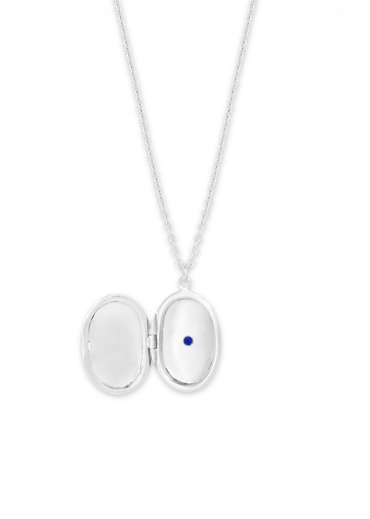 Pritsana Locket Necklace, Blue Sapphire (Personalize)
