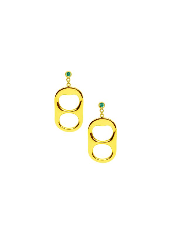 Anya Pressurized Earrings, Emerald