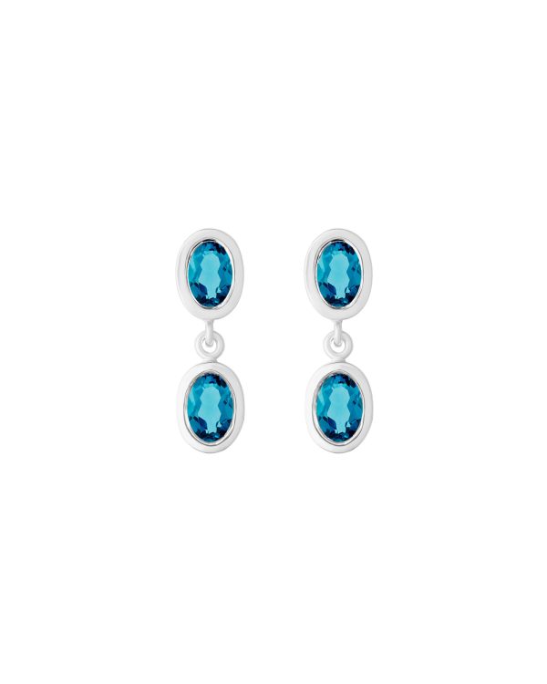 Baby Duo Ying Earrings, London Blue Topaz