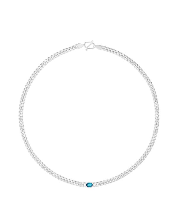 Baby Ying Necklace, London Blue Topaz