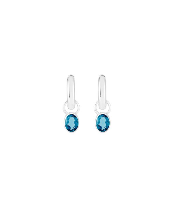 Ying Charm Hoops, London Blue Topaz