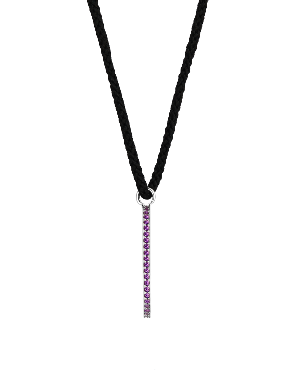 Maii Pavé ID Necklace, Amethyst