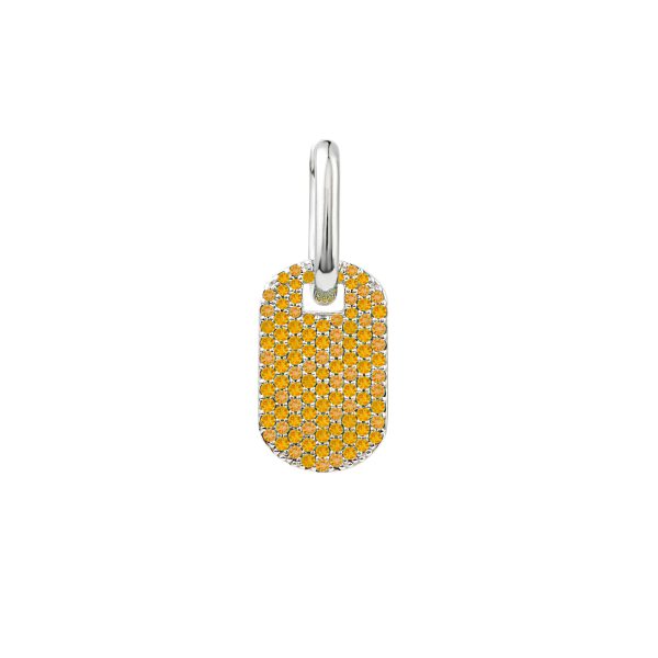 Pavé Medium ID Hoops, Citrine