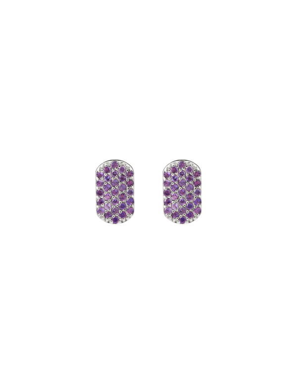 Pavé ID Studs, Amethyst