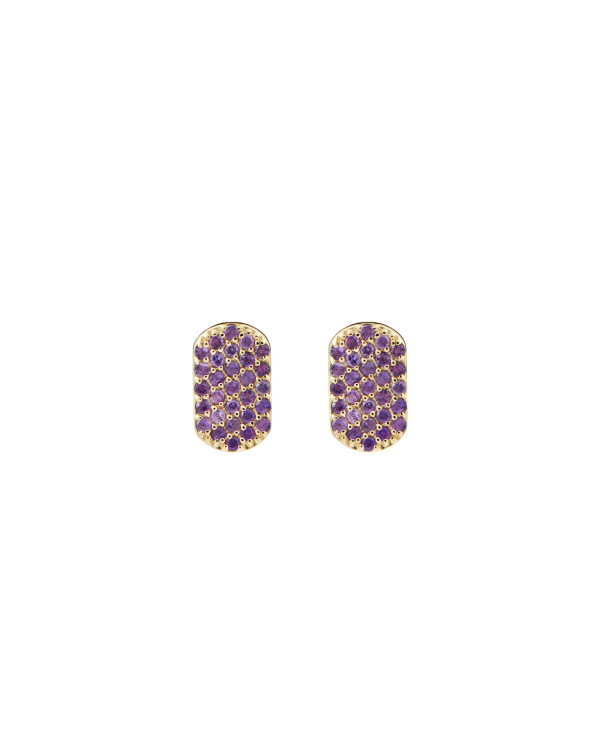 Pavé ID Studs, Amethyst