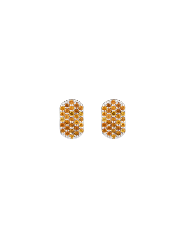 Pavé ID Studs, Citrine