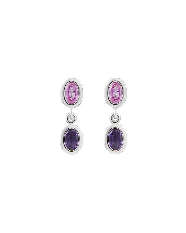 Two-Tone Baby Duo Ying Earrings, Pink Sapphire and Amethyst