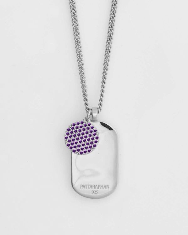 Pavé Tagged Necklace, Amethyst