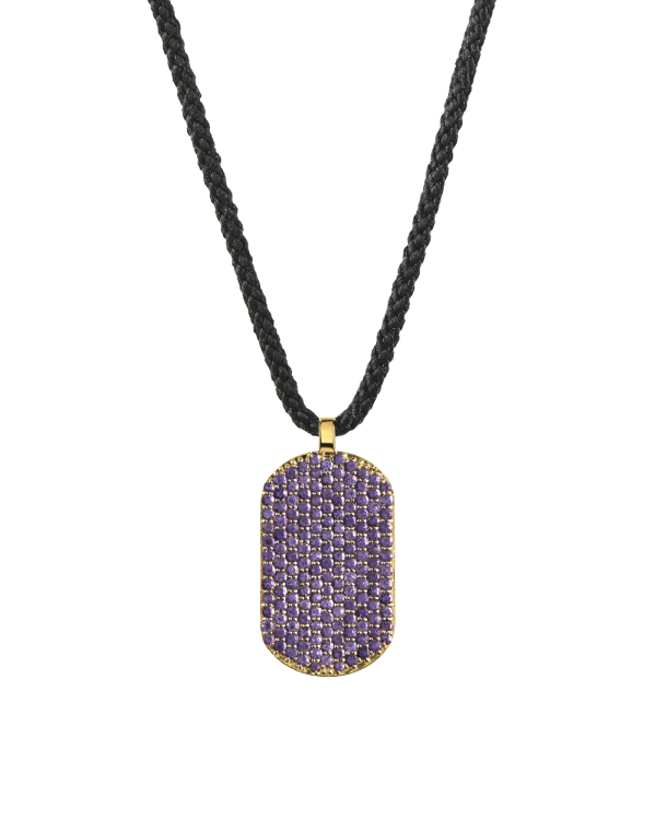 Maii Frosted ID Necklace, Amethyst