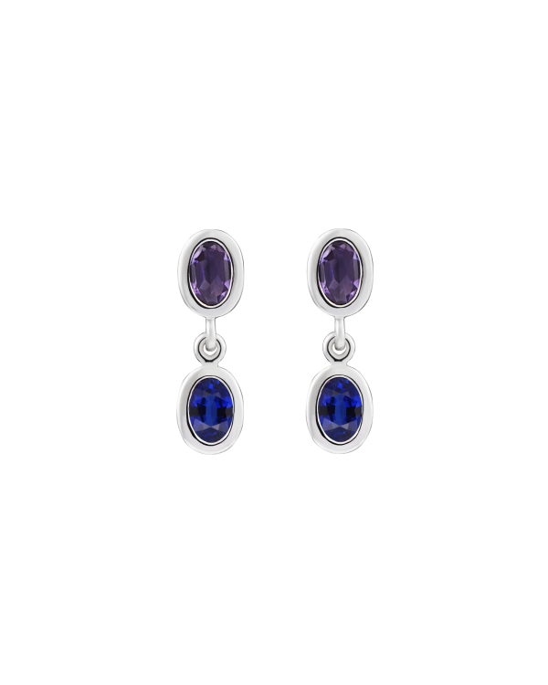 Two-Tone Baby Duo Ying Earrings, Blue Hour