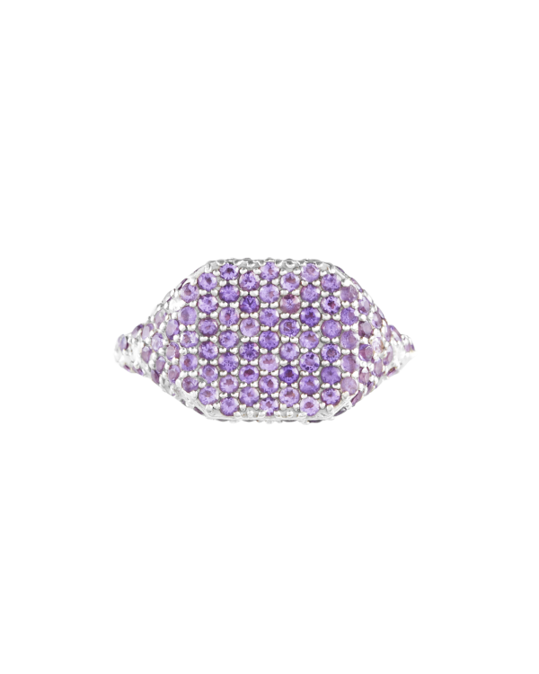 Pavé Rym Signet Ring, Amethyst