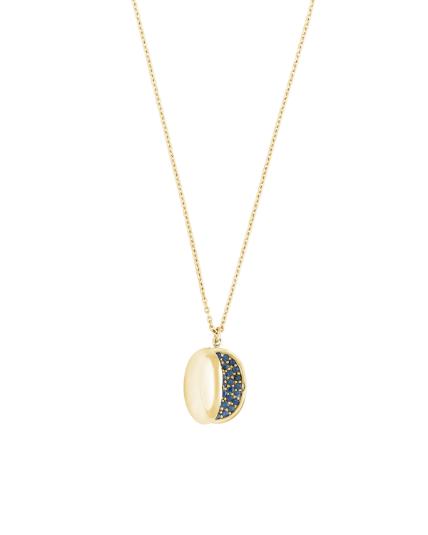 Pavé Pritsana Locket Necklace, Blue Sapphire