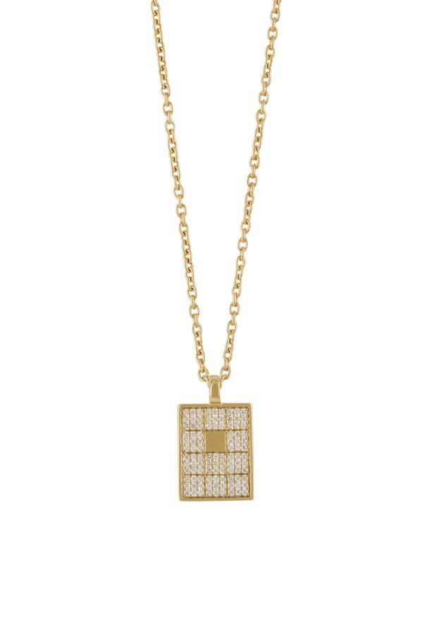 Reverse Pavé Chata ID Necklace, Diamond