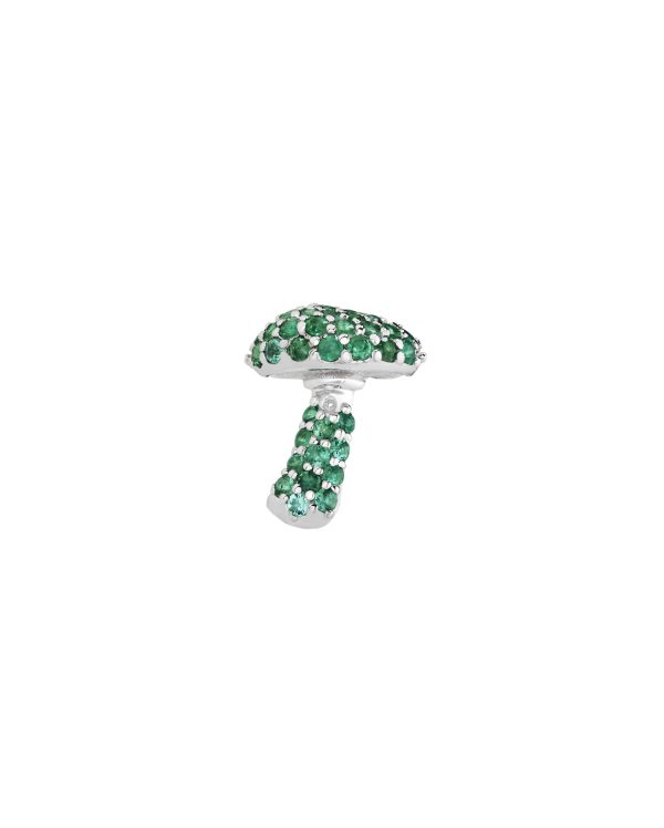 Pavé Tiny Shroom Stud, Emerald