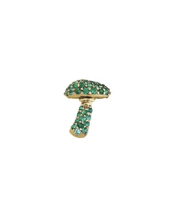 Pavé Tiny Shroom Stud, Emerald