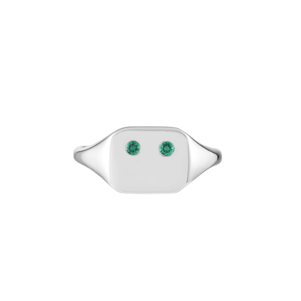 Emi Signet Ring, Emerald