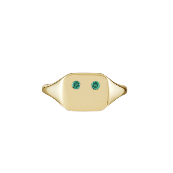 Emi Signet Ring, Emerald