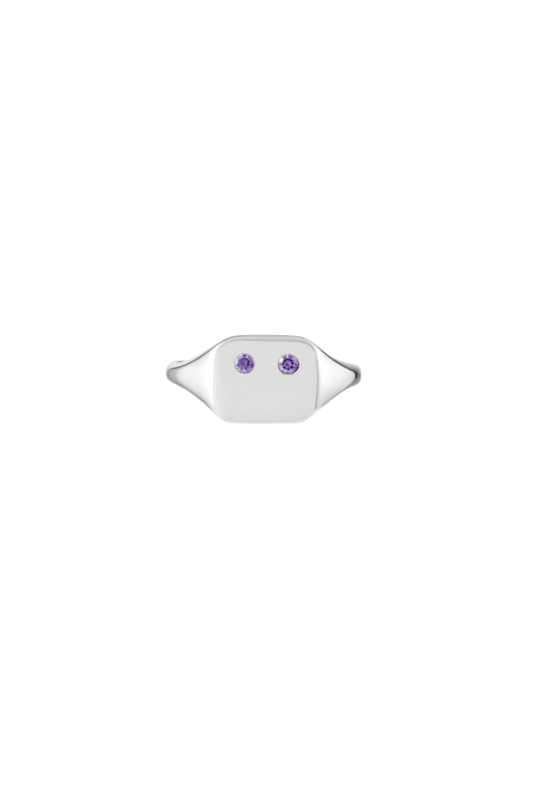 Emi Signet Ring, Amethyst