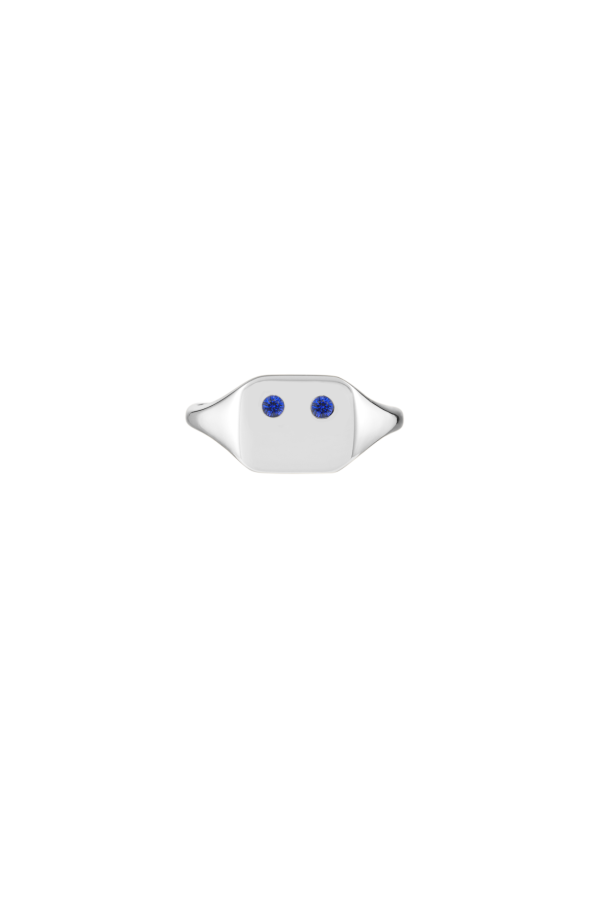 Emi Signet Ring, Blue Sapphires