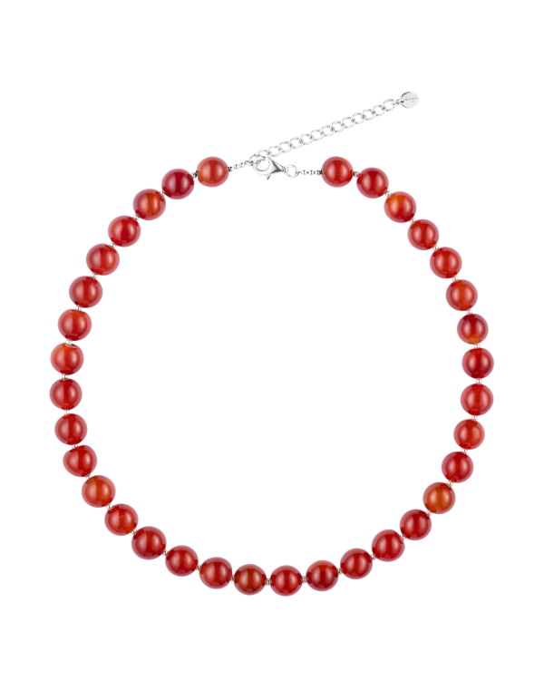 Meen Necklace, Red Agate
