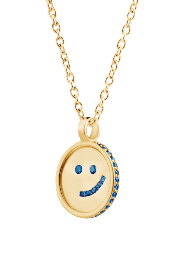 Pavé Gem Yim Pendant Necklace, Blue Sapphire