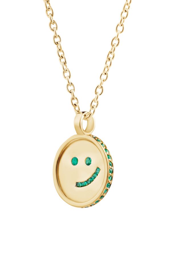 Pavé Gem Yim Pendant Necklace, Emerald