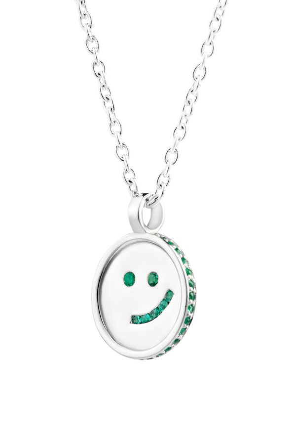 Pavé Gem Yim Pendant Necklace, Emerald