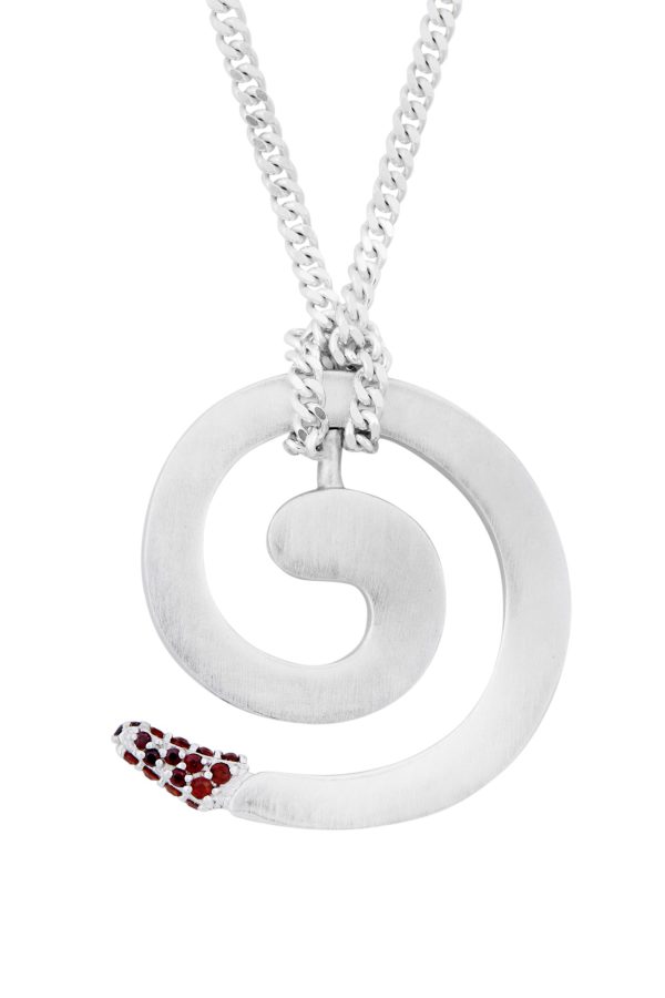 Pavé Repeller Pendant Necklace, Red Garnet
