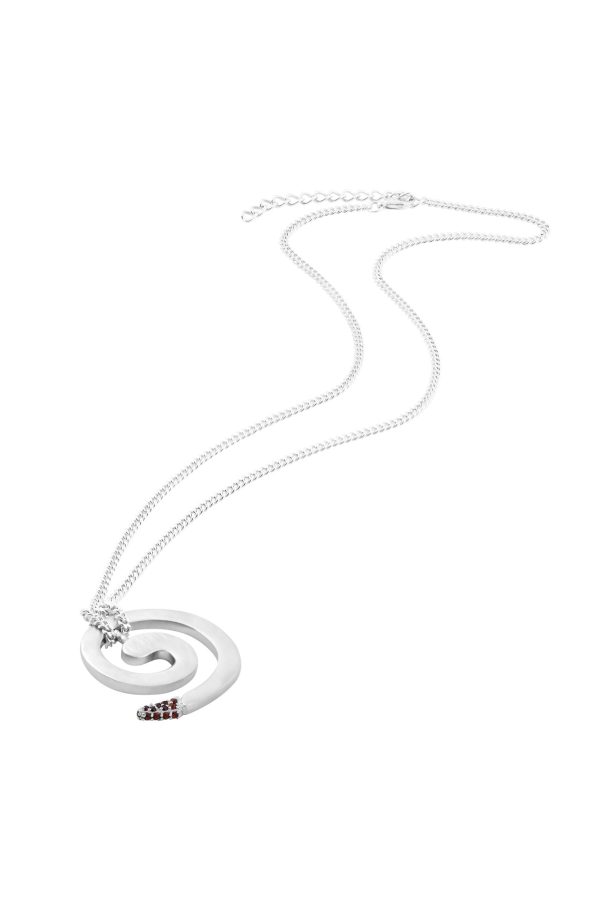 Pavé Repeller Pendant Necklace, Red Garnet