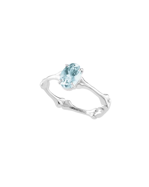 Remnants Solitaire Ring, Blue Topaz