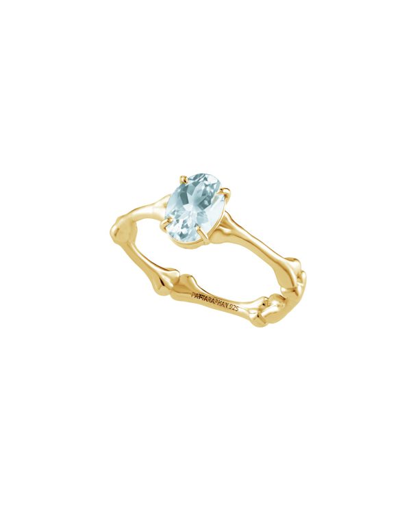 Remnants Solitaire Ring, Blue Topaz