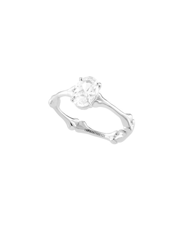 Remnants Solitaire Ring, White Topaz