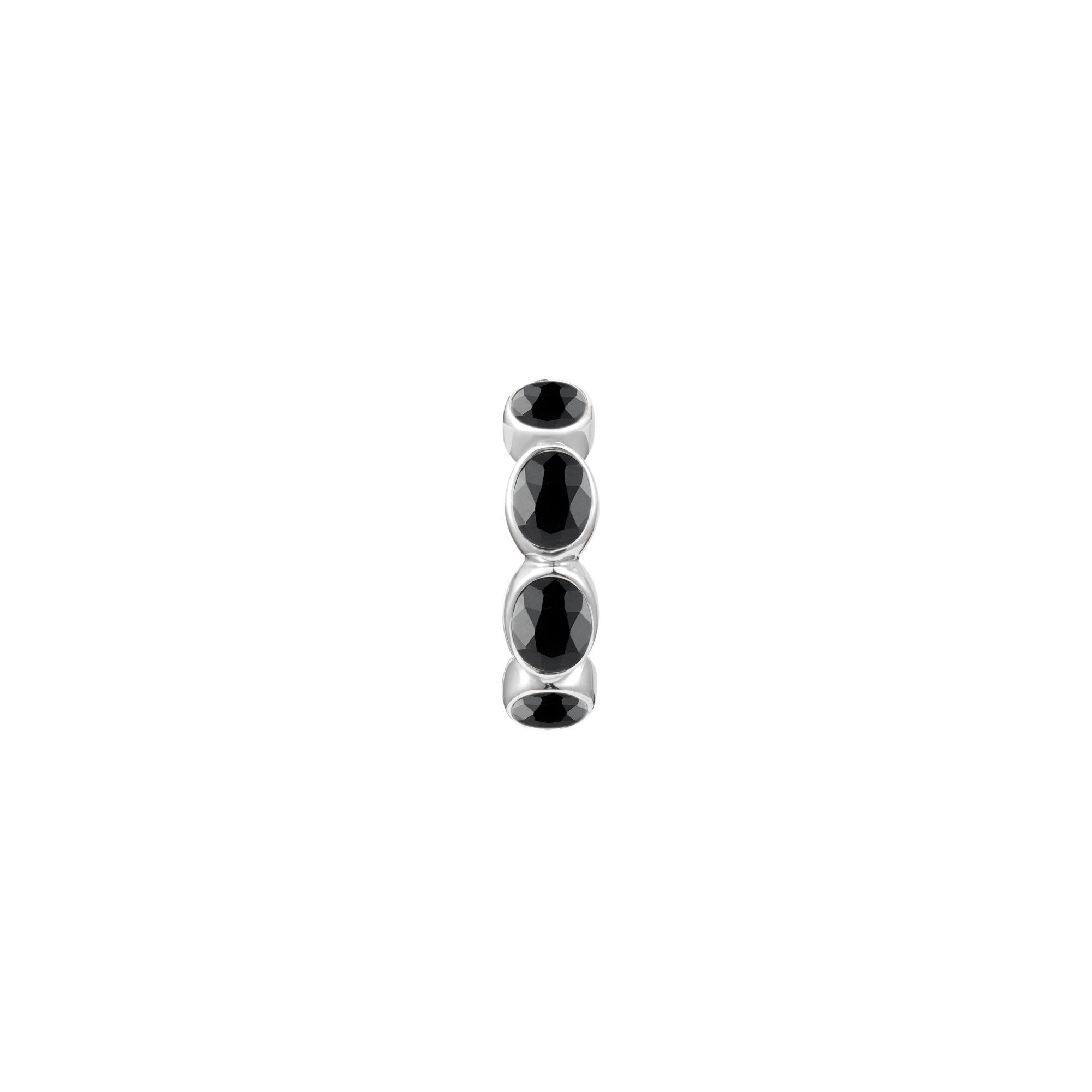 PATTARAPHAN_Ying Hoop Earring_Black Sapphire_Front
