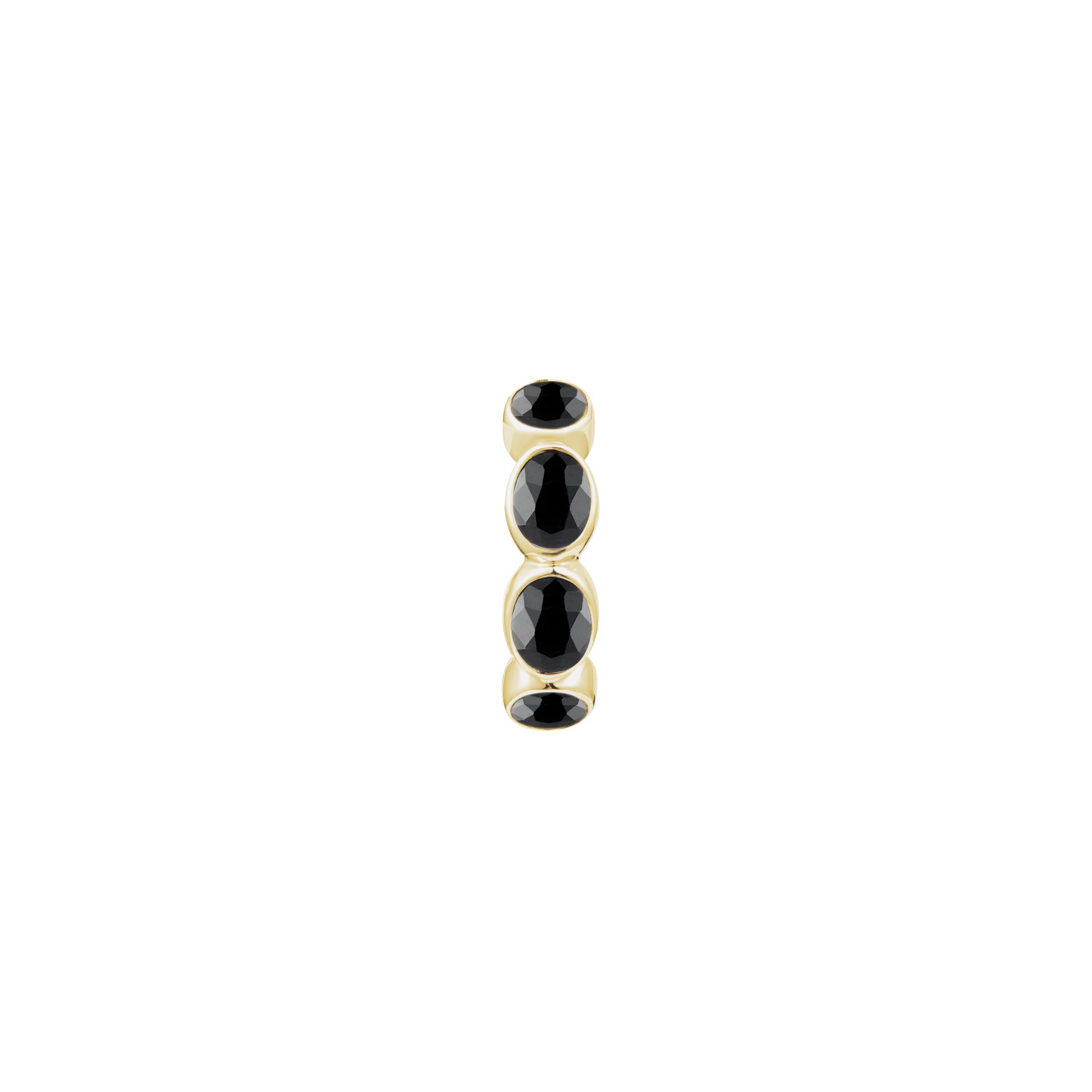 PATTARAPHAN_Ying Hoop Earring_Black Sapphire_Front_Gold